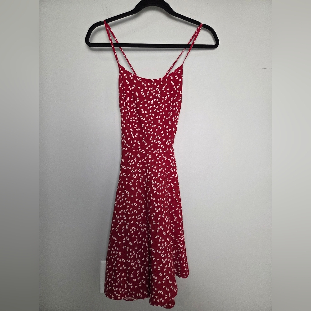Valentine's Red Dress with White Hearts Shein Never Worn XS